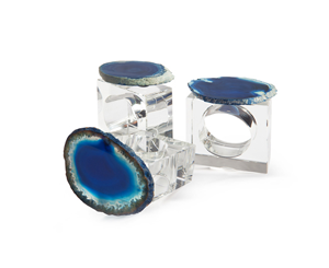 Crystal Napkin Rings Sliced Geode